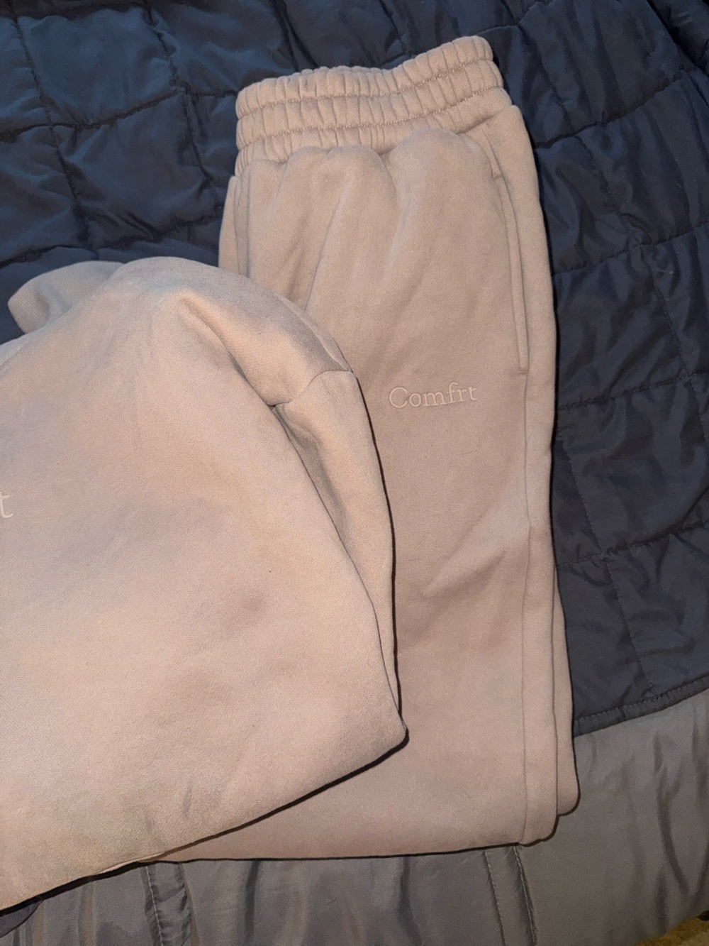 Comfort Branded Women's Joggers and Crewneck Set - Tan - Picture 3 of 3